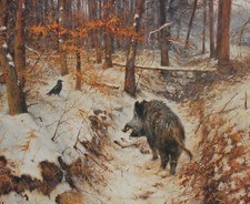 Keiler Schwarzwild Kunstdruck