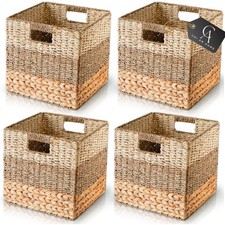 12x12 Wicker Storage Cube Bins