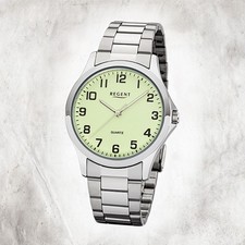Regent Metall Herren Uhr 1152405 Armband-Uhr silber Metallarmband UR1152405