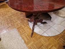 Gründerzeit Salontisch Tisch um 1880 Mahagoni  Platte geleimt auf Fuß Oval 78cm