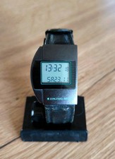 Vintage Junghans MEGA 1 schwarz grün Funkuhr Armbanduhr rar