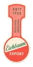 Bieretikett Eichbaum-Brauerei Mannheim (HH)
