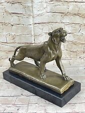 Unterzeichnet Prosper Lecourtier Sleek Schwarz Panther Messingskulptur Figur