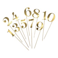 Cake Topper Zahlen gold 0-9