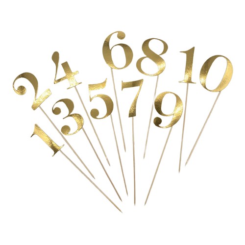 Cake topper zahlen gold - gold, 0-9