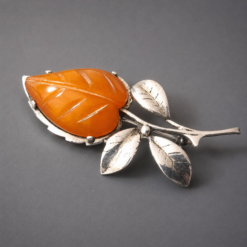 Vintage brosche blatt - brosche,