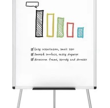 Whiteboard Staffelei 90 x 60 cm, tragbar für Schule, Büro in weiß silber