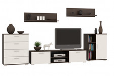 Wohnwand Szopen 2 Wenge Weiß