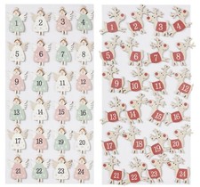 1-24 Adventskalenderzahlen Holz Engel / Elche Holzzahlen Adventskalender 