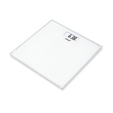 KORONA Personenwaage Mira Glaswaage weiß 180 kg flach große Trittfläche digital