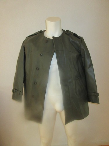 Kunstleder pvc jacke - pu, oliv