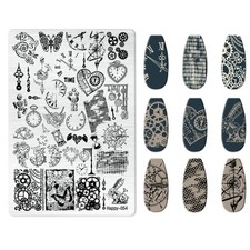 XXL Stamping Schablone Zeit Stempel Platte Zahnrad Uhr Nailart