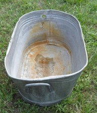 alte Alu Aluminium Wanne 🎯 Badewanne Kinder Garten Waschwanne dicht Trog Gefäß