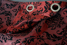 2x Ösenschal blickdicht Barock Elegance mit Samtornamenten 245x140 Burgund