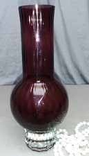 Glasvase Lila Vase Tischvase Blumenvase Dekoration  H 9