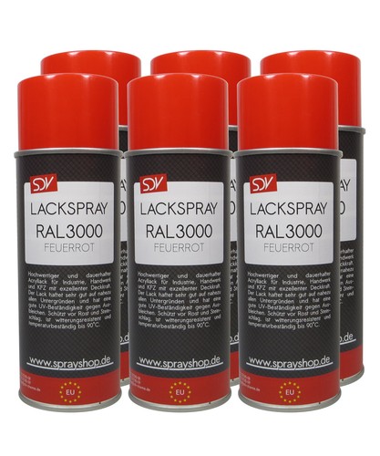 Lackspray ral 3000 feuerrot - lackspray, 6x