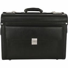 Aktenkoffer Dermata Leder Pilotenkoffer 46 cm 25 L Schwarz bei Bowatex