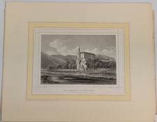 Stahlstich: Das Schloss zu Tetschen,  Köhler, L. Oeder, Saxonia, Originalgrafik