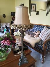 TISCHLAMPE mit Seidenrosen-Schirm ca. 80cm