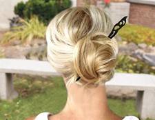 Haarstab Holz Schwarz