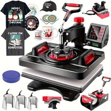 8in1 38x30cm Transferpresse Textilpresse Druckmaschine für Textil T-Shirt Presse