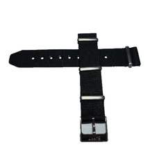 Uhrenarmband  Leder Nylon Armband  Esprit Schwarz  17 mm Bandanstoß 801601710+SN