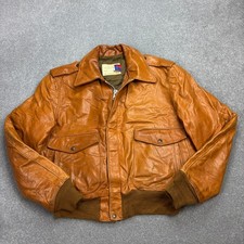 Schott Leder Fliegerjacke Erwachsene Large braun Bomber Flieger Militär USA...