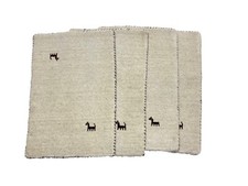 Orientteppich   Auto Teppich ( 60 X 40 CM ) Handgefertigt 100%  Schurwolle  4 St