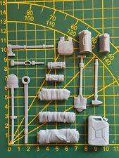 15-tlg Zubehör Spaten, Schaufel Kanister etc.  passend zB Heng Long Tamiya 1:16
