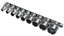 Steckschlüsseleinsätze Nuss 12-KANT VIELZAHN 8-24 mm CV-S a. Steckleiste 9-tlg.