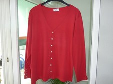 "GINA BENOTTI" DÜNNE JACKE - GR. XXL - 100% BAUMWOLLE - ROT - LANGARM - GEKNÖPFT