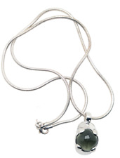 JOOP! Halskette  mit Sterling Silber Anhänger  mit Cabochon Kornblume