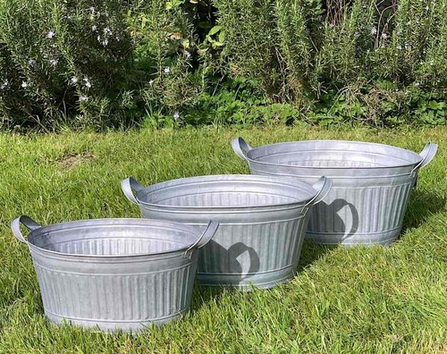 Zink blumentopf oval zinkwanne - zink,