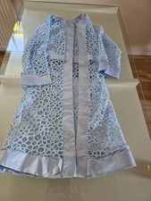 Festliches Kleid mit Jacke, Blau, Spitzen- und Cocktail-Design