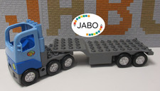 ( RB L 1 ) LEGO Duplo LKW blau mit Tieflader Anhänger Baustelle Transport