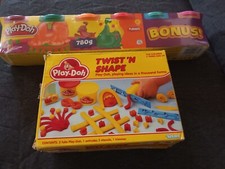 Play-Doh, "Twist 'N Shape", Schraubspritze, gebraucht, 6x Knetmasse, neu+Zubehör