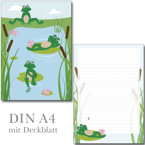 Schreibblock lustige frösche - schreibblock,
