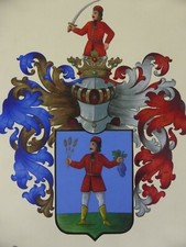 Aquarell Tusche Malerei Wappen