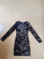 H&M Glitzerkleid, schwarz