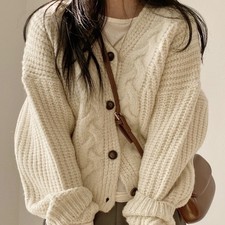 Damen Grob Gestrickt Top