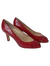 PETER KAISER Damen Pumps Rot Kroko-Optik Peep Toe Gr. 39.5 Elegant