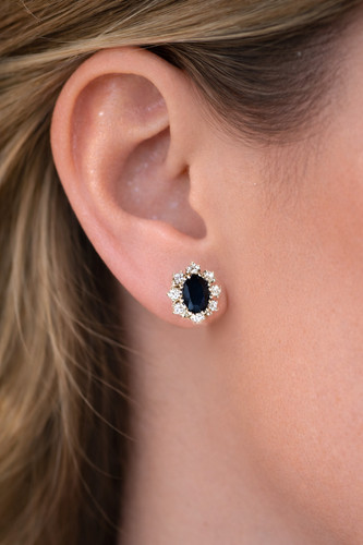 Brillant saphir ohrstecker - saphir,