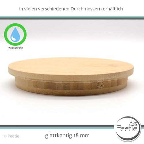 Holzdeckel rund bambus - 1x,