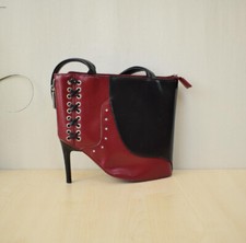 tolle High Heel Tasche (schwarz-rot) mit Absatz Damentasche
