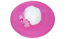 XXL Strohhut Sommerhut Damenhut Schlapphut Cap Papierstrohhut mit Kunstblumen