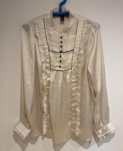 Damen bluse creme langarm - h&m,
