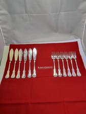 12 tlg. Robbe & Berking Fisch Besteck Alt Kopenhagen 150 versilbert 6 P. sg6