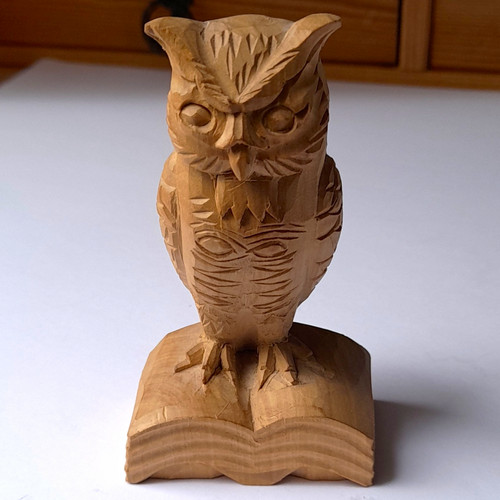 Holz schnitzerei eule - ca., 18cm