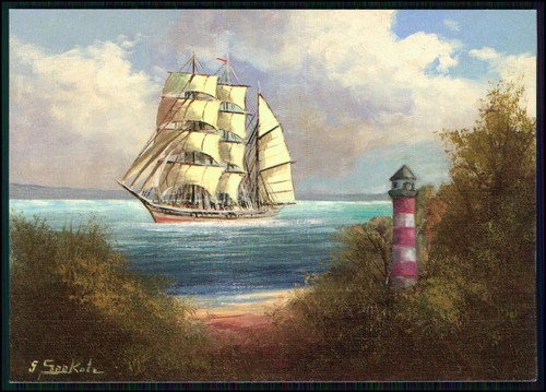 Marinemotiv segelschiff - 2x,