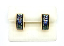 Frey Wille 750 Creolen Claude Monet Iris breit Emaille Klappcreole